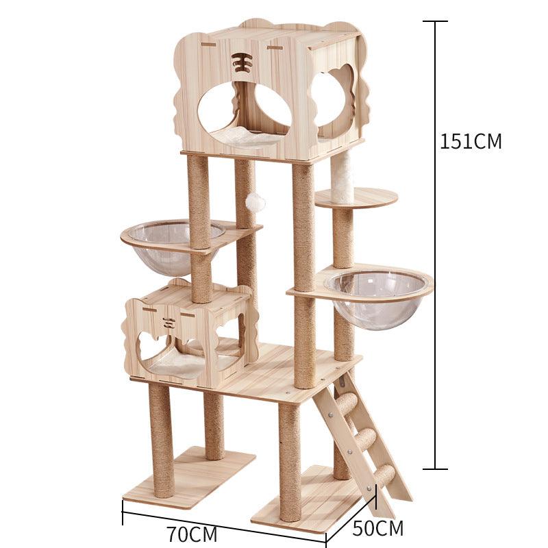 Space Capsule Cat Crawl Nest With Scratching Board - Wooden Pet Toy And Supplies