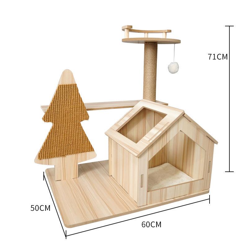 Space Capsule Cat Crawl Nest With Scratching Board - Wooden Pet Toy And Supplies