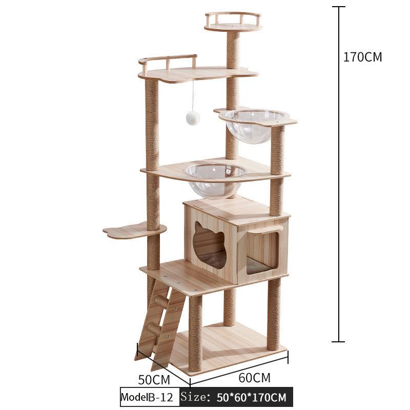 Space Capsule Cat Crawl Nest With Scratching Board - Wooden Pet Toy And Supplies