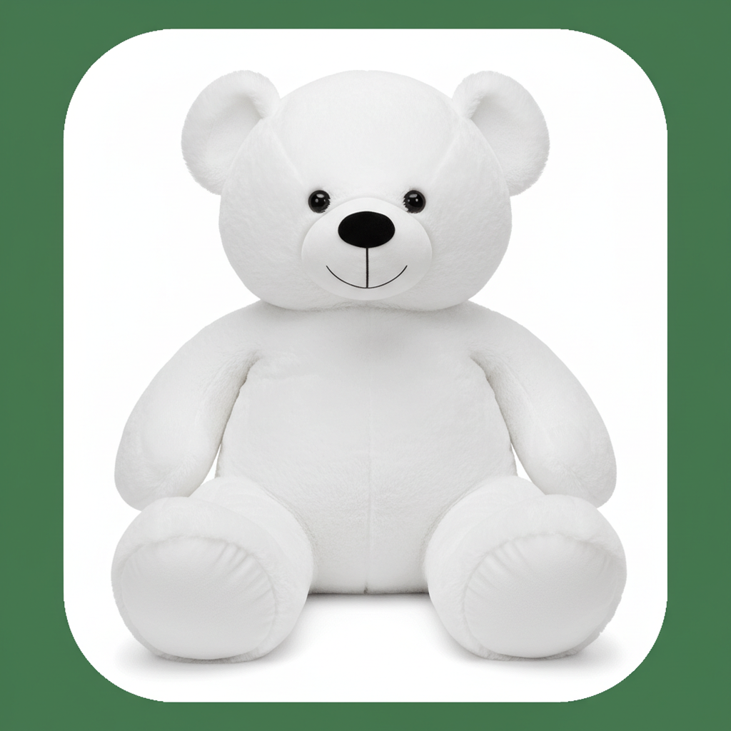 Giant white teddy bear stuffed animal