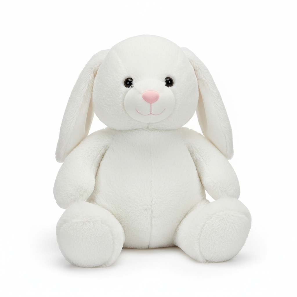 Giant white bunny stuffed animal with floppy ears